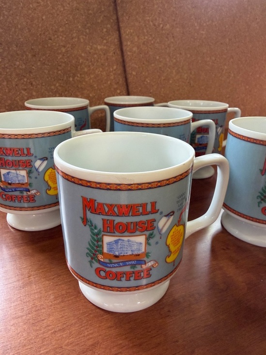 Other - Vintage Porcelain Maxwell House Pedestal Coffee Cup Set of 7